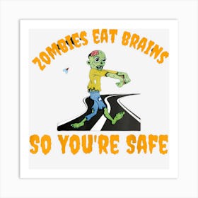 Funny Zombies Halloween Design Art Print