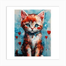 Red Kitten With Blue Eyes Art Print