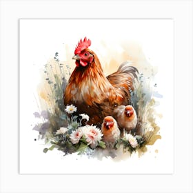Guiding Light Illustration Of Maternal Wisdom, Of The Mother Hen Art Print