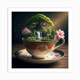 Teacup Tree Art Print