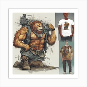 Lion T-Shirt Art Print