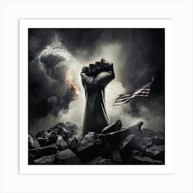 A Clenched Fist Raised In A Striking Gesture Of Protest Embodying Both The Power And Aggression Of (2) Art Print