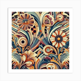 Abstract Floral Pattern 5 Art Print
