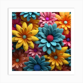 3d Flower Wallpaper 1 Art Print