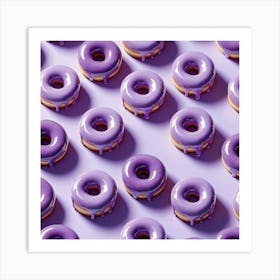 Purple Donuts Art Print