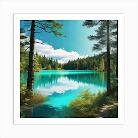 Lake In The Woods 2 Art Print