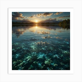 Sunrise Over Lake 4 Art Print