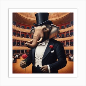 Elephant In Tuxedo 2 Art Print