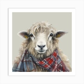 Watercolour Highland Sheep Blair Art Print