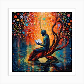 Octopus Reading Art Print