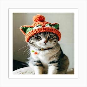 Cat In Hat Art Print