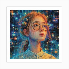 Futuristic Girl Art Print