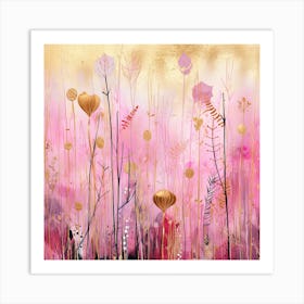 Pink And Gold Art Print