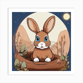 Rabbit In The Nest Art Print