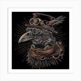 Steampunk Raven 2 Art Print