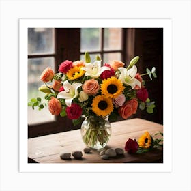 Sunflowers In A Vase Art Print