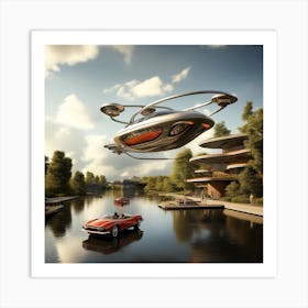 Futuristic Flying Car 7 Art Print