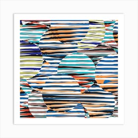 Striped Circles Art Print