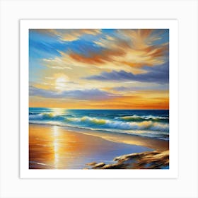 Sunset On The Beach 52 Art Print