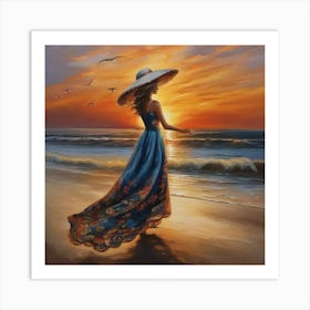 Sunset At The Beach Art Print