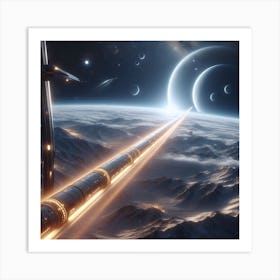 Spaceship In Space 37 Art Print