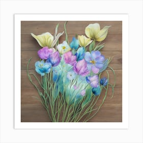 Watercolor Flowers 9 Art Print