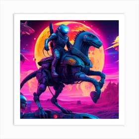 Qianlima The Cybernetic Dragon Horse Hybrid Art Print