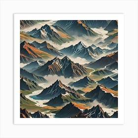 Mountains And Clouds 2 Art Print