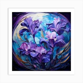 Purple Irises 11 Art Print