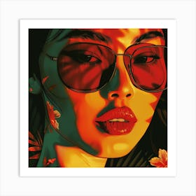 Asian Woman With Sunglasses Art Print