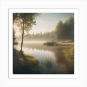 Sunrise Over A Lake 8 Art Print