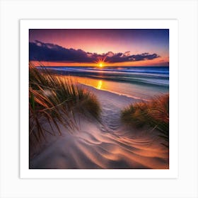 Sunset On The Beach 227 Art Print