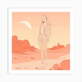 Girl In The Desert 1 Art Print