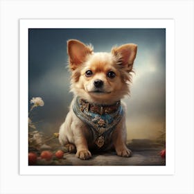 Picture of a very beautiful little dog. He is very cute Art Print