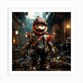 Steampunk Mario 2 Art Print