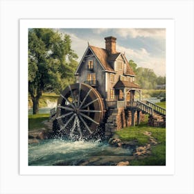 Water Wheel Art Print