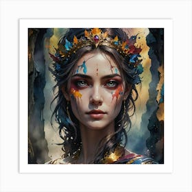 Girl With A Crown Art Print