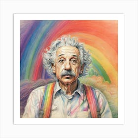 Rainbow Albert Einstein 3 Art Print