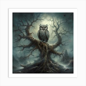 Owl In The Tree Art Print