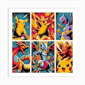 Pokemon, Pop Art 1 Art Print