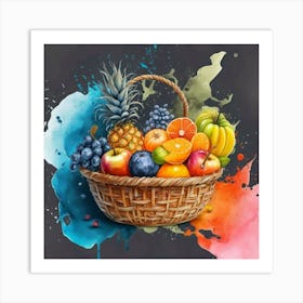 A basket full of fresh and delicious fruits and vegetables 7 Art Print
