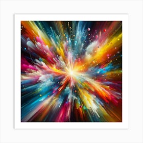 Abstract Colorful Explosion Background Art Print