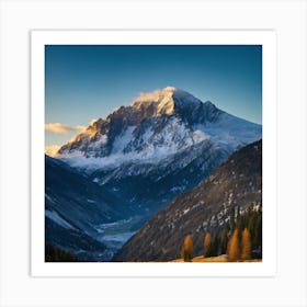 Snowy Mountains In The Alps Art Print