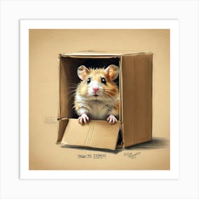 Hamster In A Box 2 Art Print