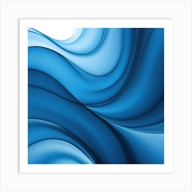 Abstract Blue Wave 12 Art Print
