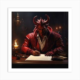 Devil Write A Contract Art Print