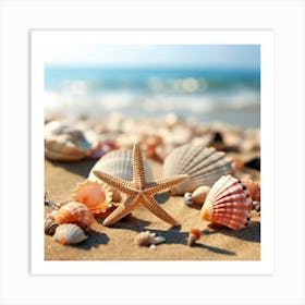 Starfish On The Beach 1 Art Print