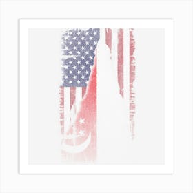 Singaporean Roots Us Flag Art Print