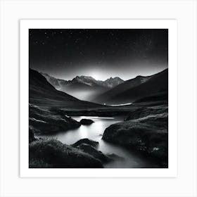 Night In The Mountains 1 Art Print