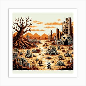 8-bit post-apocalyptic wasteland Art Print